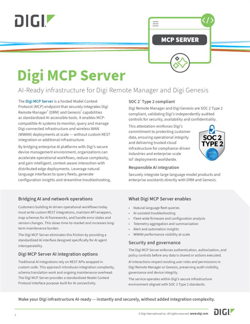 Digi MCP Server Datasheet