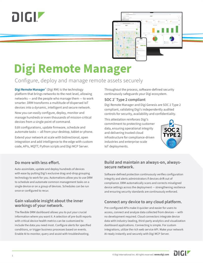 Digi Remote Manager Datasheet