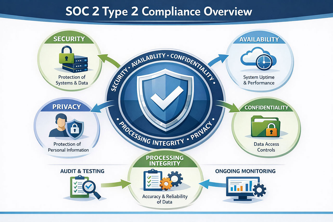 SOC 2 Type 2 Compliance Infographic